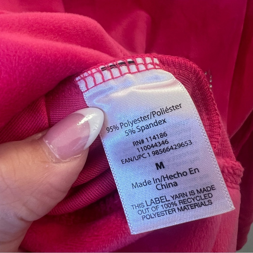 Juicy‎ Couture Velour Zip Hoodie Pink Rhinestone Logo NWT Size M - Picture 10 of 10